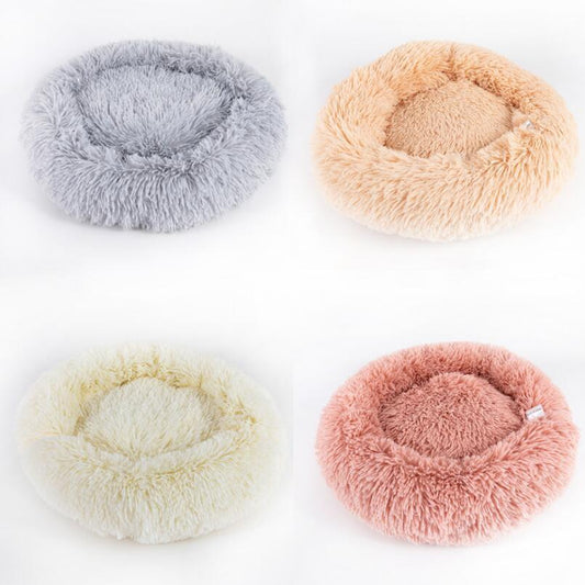 Round Plush Dog Bed β Soft Warm Cat Nest Kennel Mat for Small Pets & Puppies | Petzion