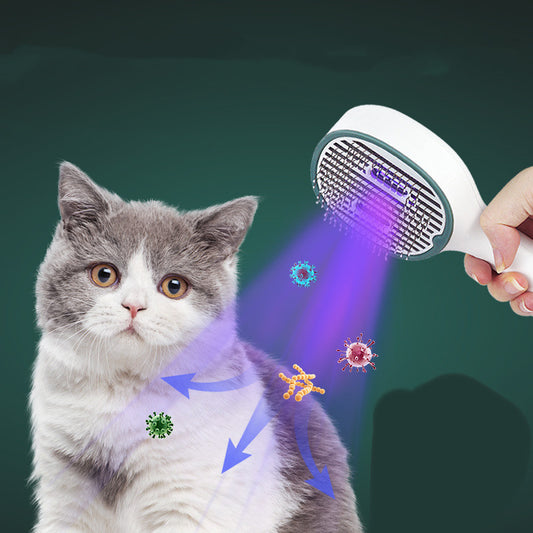 Self-Cleaning Pet Grooming Brush – Hair Remover & Sterilizing Comb for Cats & Dogs