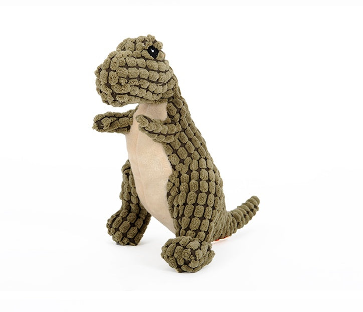 Dinosaur Plush Dog Toy – Interactive Squeaky Chew Toy for Small & Large Dogs | Petzion