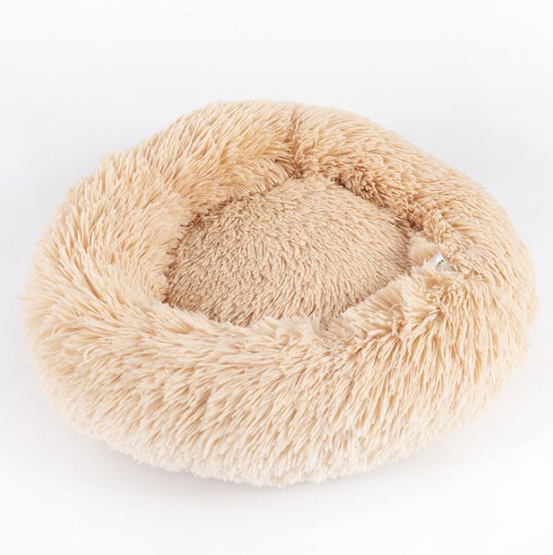 Round Plush Dog Bed – Soft Warm Cat Nest Kennel Mat for Small Pets & Puppies | Petzion