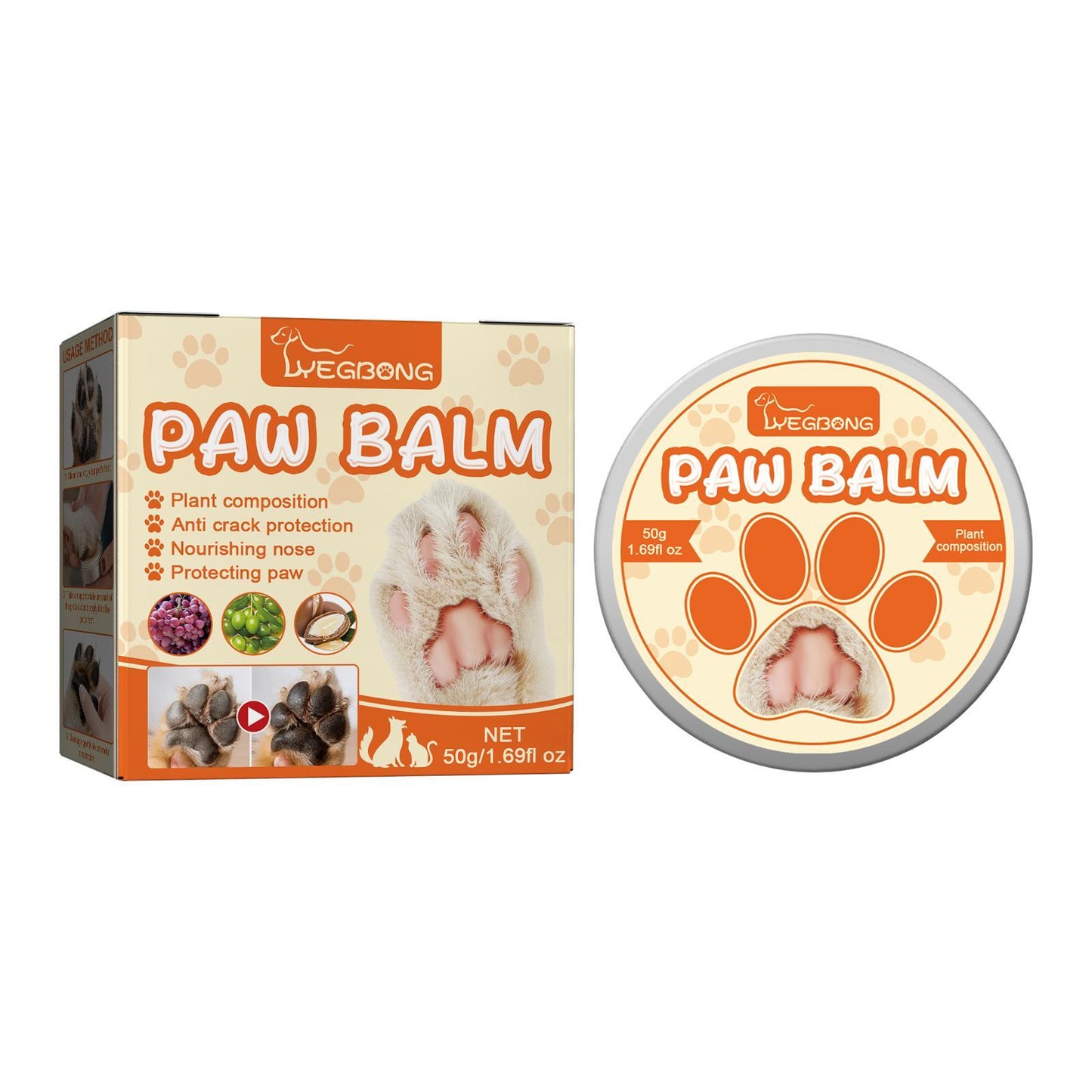 Pet Moisturizing Paw Cream – Hydrating Paw & Nose Balm for Cats & Dogs | Petzion