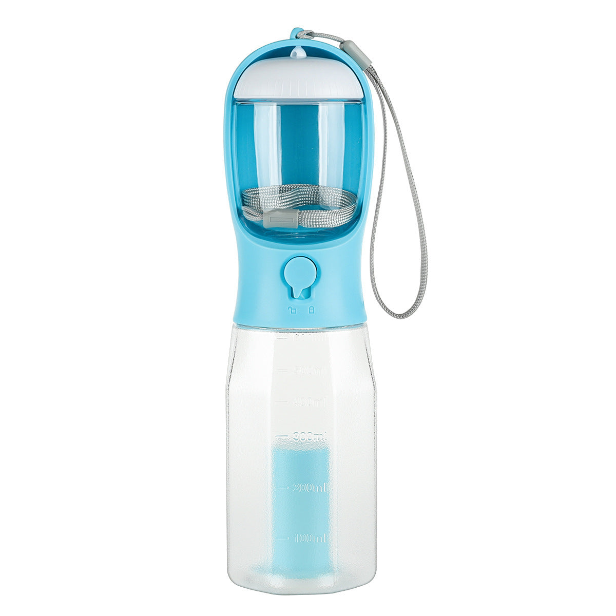 3-in-1 Portable Pet Water Bottle – Dog & Cat Travel Feeder with Food Container and Poop Bag Dispenser