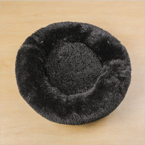 Round Plush Dog Bed – Soft Warm Cat Nest Kennel Mat for Small Pets & Puppies | Petzion