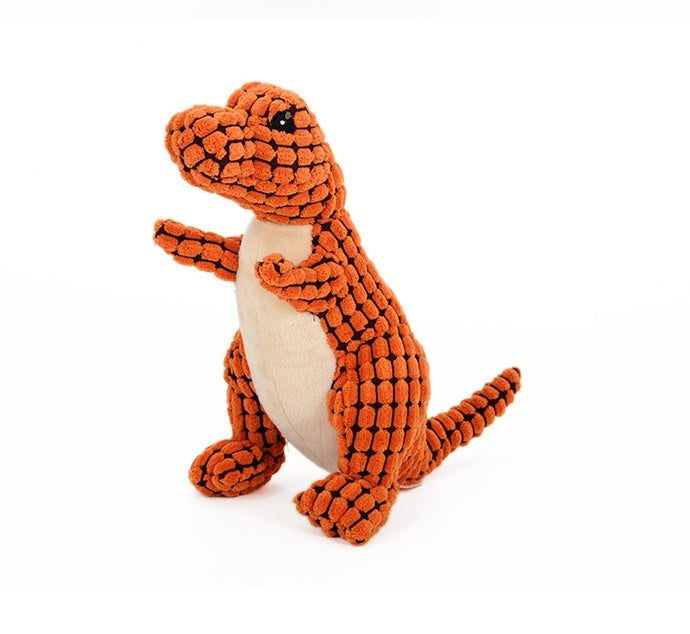 Dinosaur Plush Dog Toy – Interactive Squeaky Chew Toy for Small & Large Dogs | Petzion