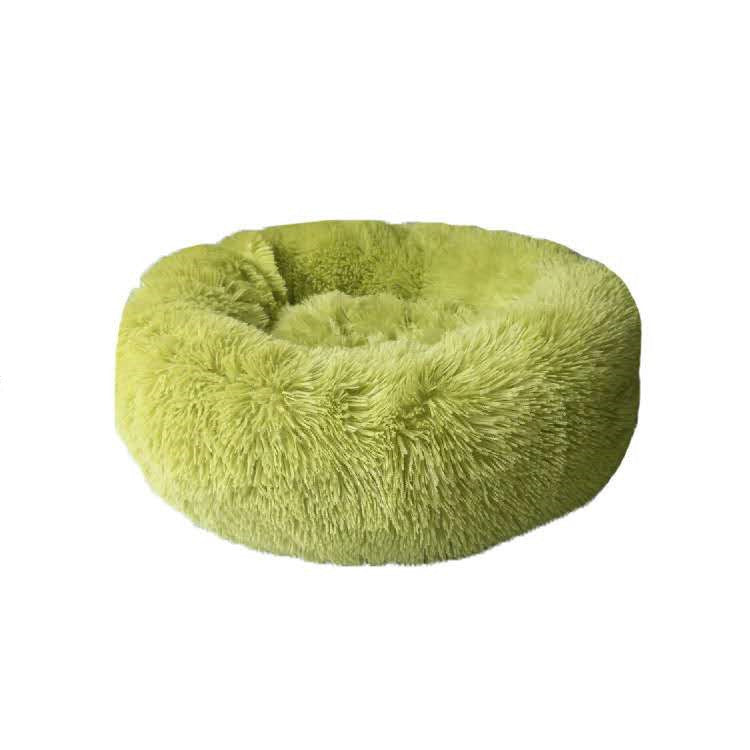 Round Fluffy Cat Bed – Long Hair Plush Nest Pad for Cats & Small Dogs | Petzion