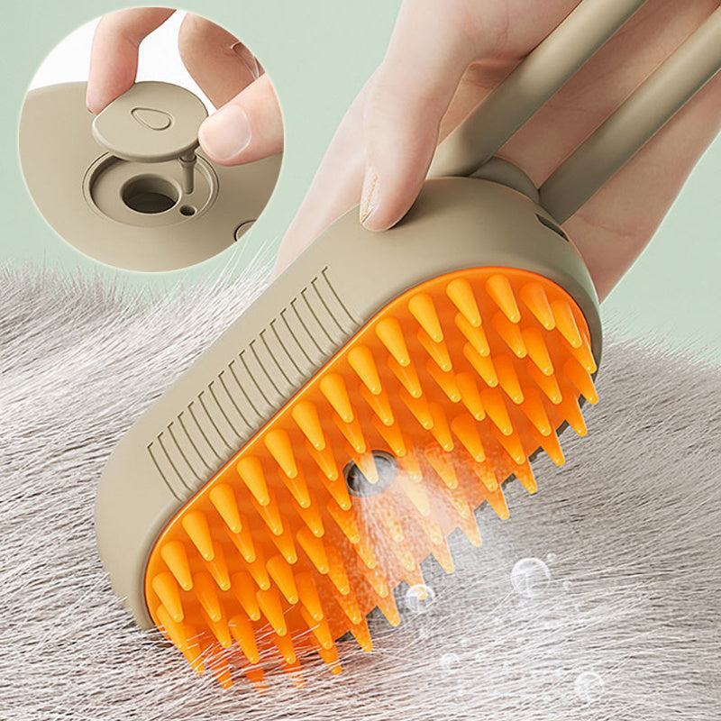 3-in-1 Electric Cat & Dog Steam Brush – Hair Removal, Grooming & Massage Comb | Petzion