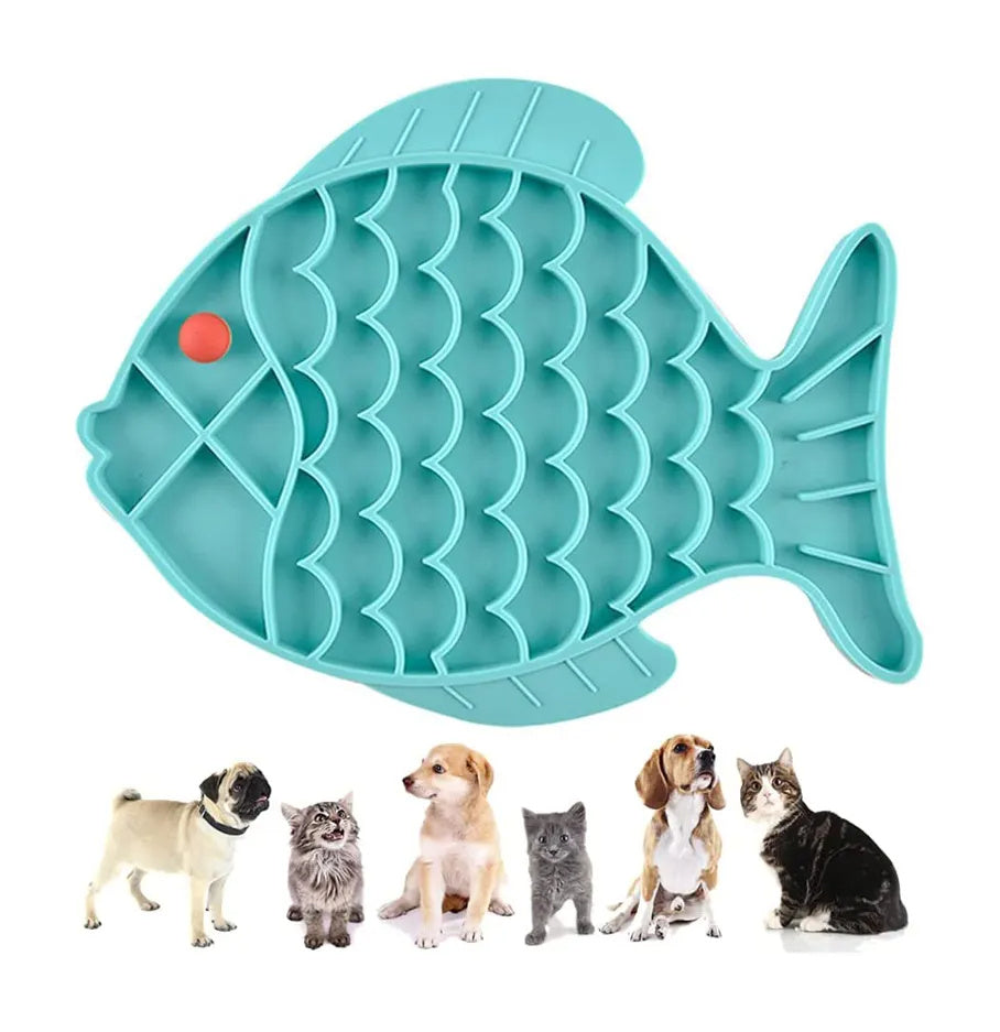 Silicone Lick Mat for Dogs – Slow Feeder Plate & Anti-Gulping Treat Dispenser