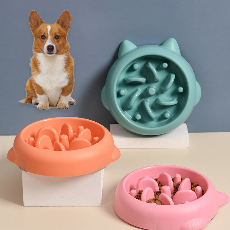 Slow Feeder Dog & Cat Bowl – Anti-Choking Non-Slip Food Dish for Healthy Eating