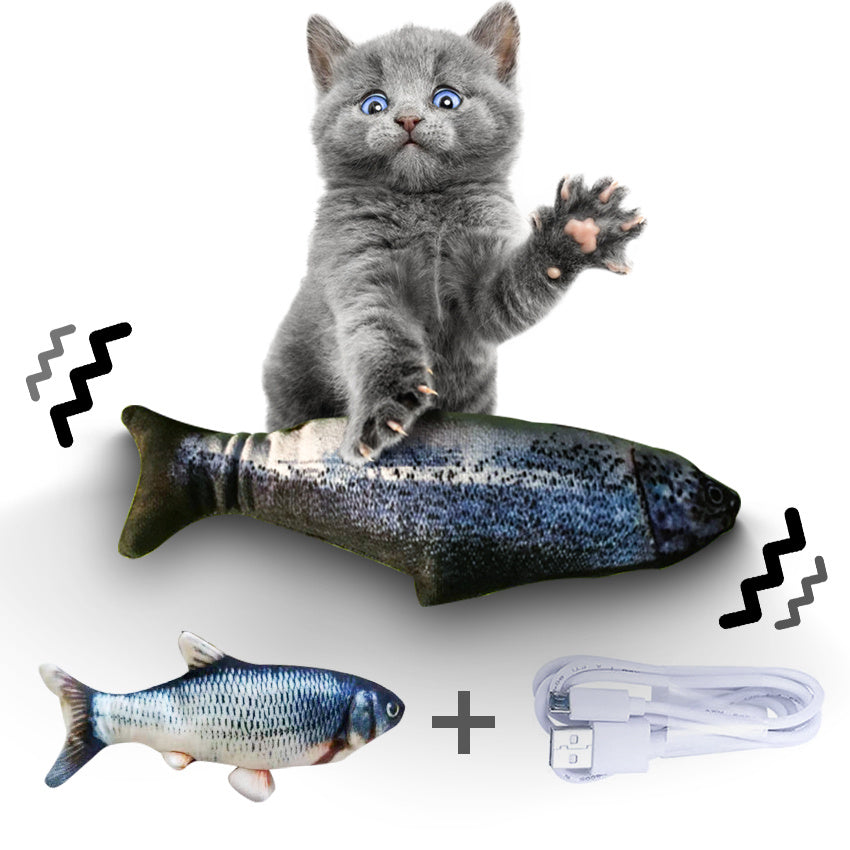Electric Jumping Fish Cat Toy (Without Catnip) – Realistic Flopping Fish Simulation | Petzion