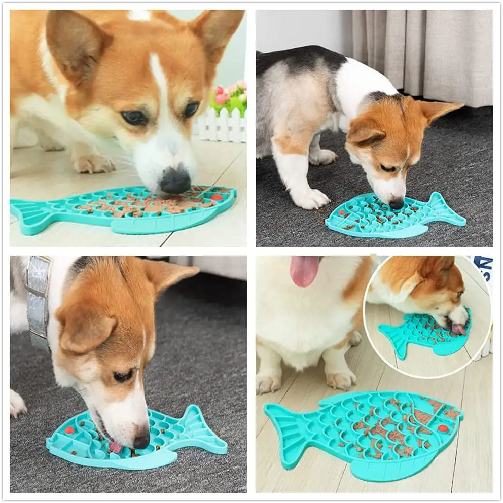 Silicone Lick Mat for Dogs – Slow Feeder Plate & Anti-Gulping Treat Dispenser