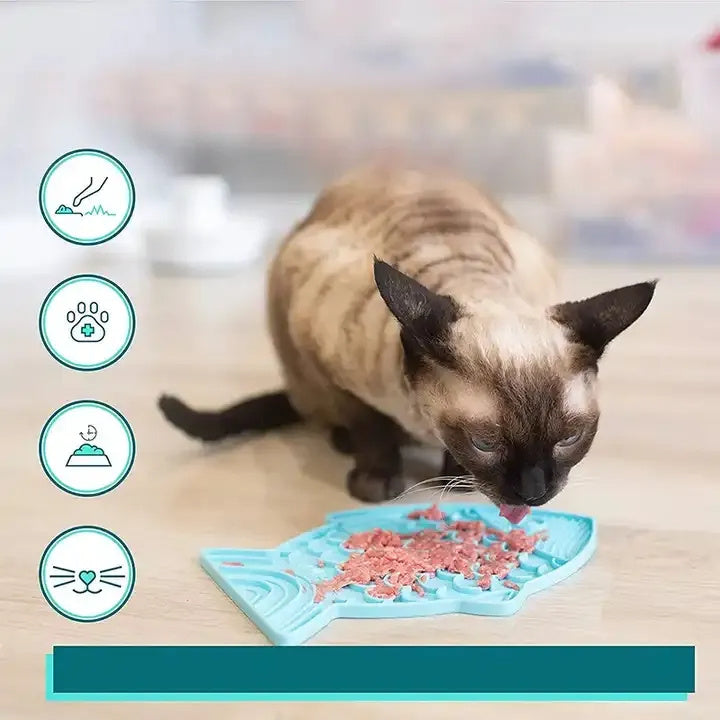 Silicone Lick Mat for Dogs – Slow Feeder Plate & Anti-Gulping Treat Dispenser