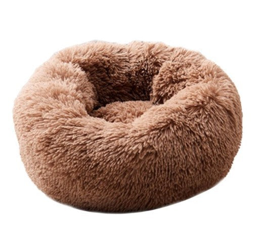 Round Plush Dog Bed – Soft Warm Cat Nest Kennel Mat for Small Pets & Puppies | Petzion