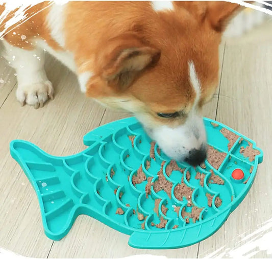 Silicone Lick Mat for Dogs – Slow Feeder Plate & Anti-Gulping Treat Dispenser