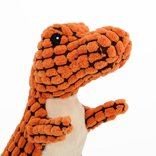 Dinosaur Plush Dog Toy – Interactive Squeaky Chew Toy for Small & Large Dogs | Petzion