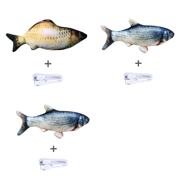 Electric Jumping Fish Cat Toy (Without Catnip) – Realistic Flopping Fish Simulation | Petzion