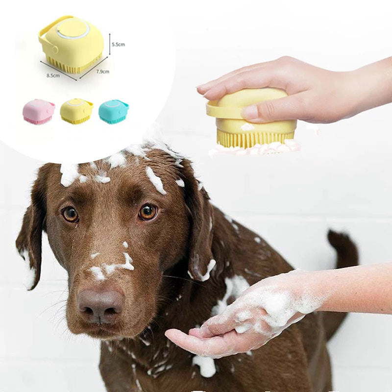 Silicone Dog Bath & Massage Glove Brush – Pet Shampoo Cleaning & Grooming Tool for Dogs & Cats | Petzion