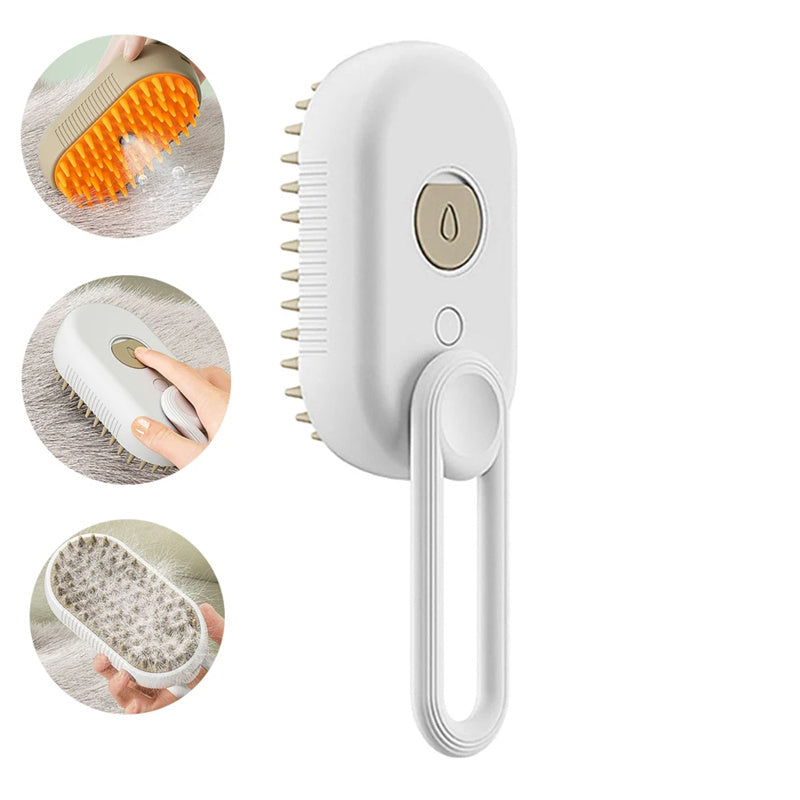 3-in-1 Electric Cat & Dog Steam Brush – Hair Removal, Grooming & Massage Comb | Petzion
