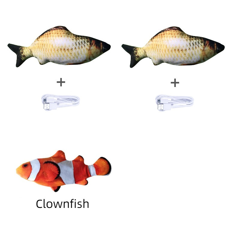 Electric Jumping Fish Cat Toy (Without Catnip) – Realistic Flopping Fish Simulation | Petzion