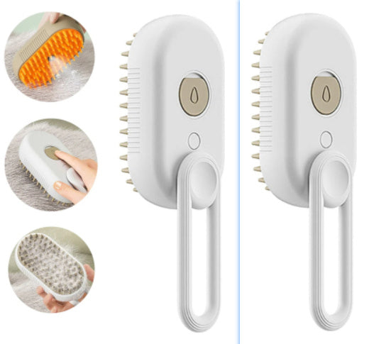 3-in-1 Electric Cat & Dog Steam Brush – Hair Removal, Grooming & Massage Comb | Petzion