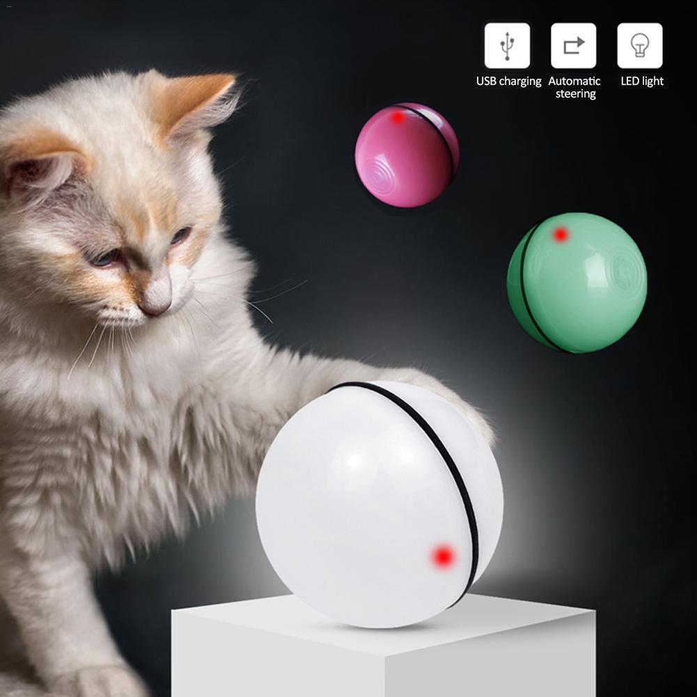 LED Laser Rolling Cat Toy Ball – USB Rechargeable Automatic Smart Pet Toy | Petzion
